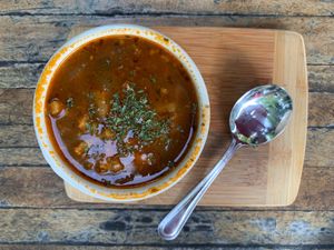 Tomato chickpea soup  at The Floridian in St Augustine
