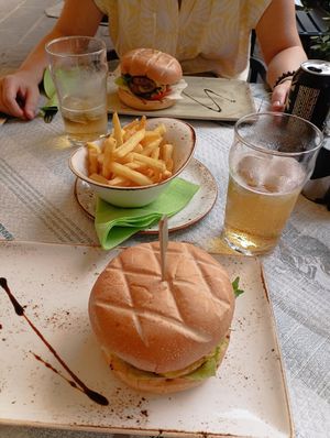 We had the Vegan Burger. It tastes like homemade, very soft and tasty. Not heavy at all. The fries are extra but its worth it. at Bistro 23 Four in Gozo