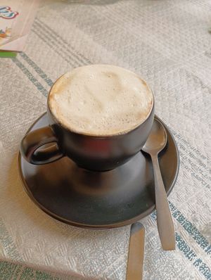 They have Soya Milk as an option for cappucino. It was nice with the dessert. at Bistro 23 Four in Gozo