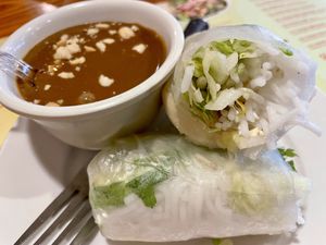 I cut the roll in half to see the inside    at Pho Hien Vuong in Greensboro