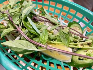 Garnish for the pho  at Pho Hien Vuong in Greensboro