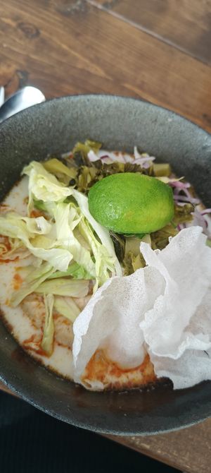 Noodle soup with coconut milk at Khao Soi by Jane in Uppsala