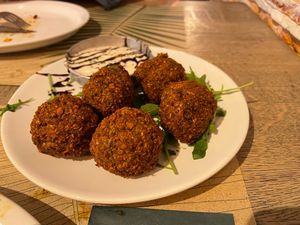 Falafels with tahin sauce  at King George in Maastricht