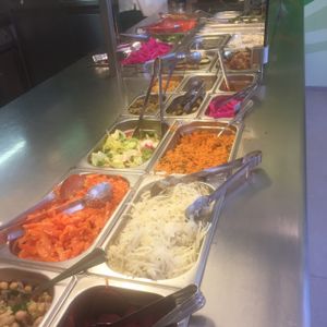 Salad bar at Boussi Falafel in Berlin