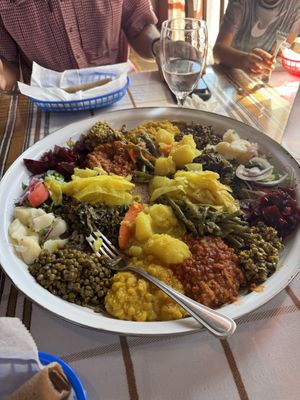 Double portion of the vegetarian platter  at Abyssinia in Memphis