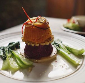 the tower of power at Soma Cafe in Ubud