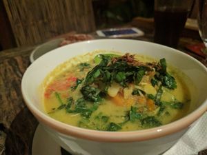 rainbow coconut curry  at Soma Cafe in Ubud