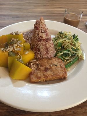 Rice dish with tofu at Soma Cafe in Ubud