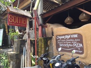 Outside at Soma Cafe in Ubud