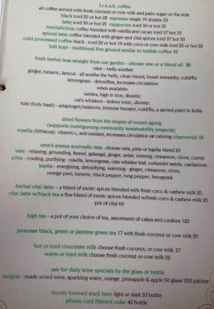 Soma menu p 005 at Soma Cafe in Ubud