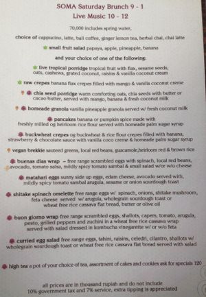 Soma menu p 011 at Soma Cafe in Ubud