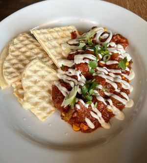 Savory Waffled with Green Beans  at Mairübe in Luzern