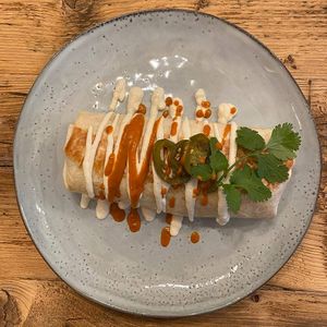 Our signature burrito with spicy jalapenos, served during our pop-up at PURA Luzern. at Mairübe in Luzern