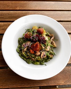 Home-made Spätzli with chestnuts at Mairübe in Luzern