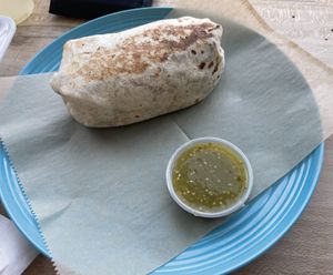 A stuffed burrito (burro on the menu). Setting me up for hours of fun in the ocean. It’s so freakin’ good and filling! at Casita Linda in Ocean Pines