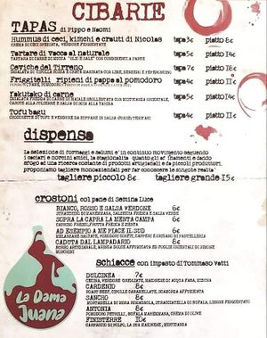 menu: food at La Dama Juana in Colle Di Val Delsa