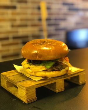 Western Burger!!! at Souvlucky in Ios