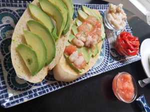Avocado hummus sandwich at REVIV in Malaga