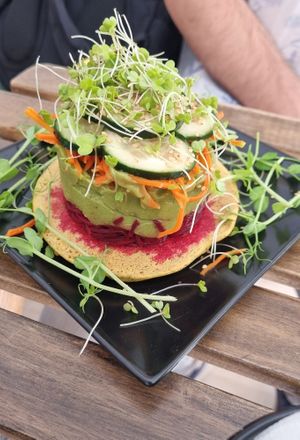 Cheakpeas pancake with guacamole 🥰 Perfect breakfast!! at REVIV in Malaga