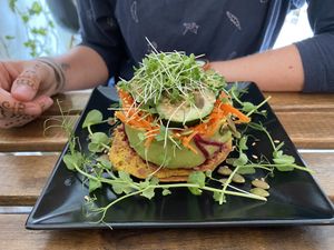Chickpea pancakes   at REVIV in Malaga