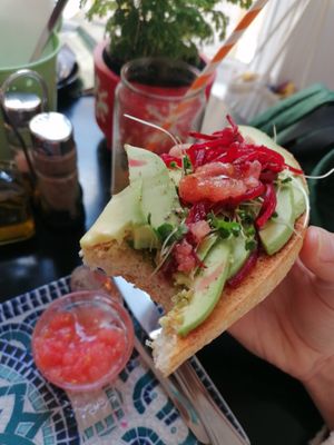 Tostada vegan at REVIV in Malaga