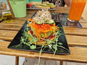 Chick peas omelet (tortilla) at REVIV in Malaga