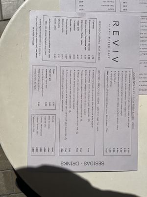Menu page one   at REVIV in Malaga
