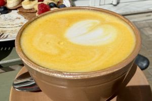 Turmeric latte  at REVIV in Malaga