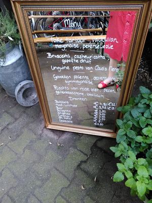Menu at De Nieuwe Kantine in Arnhem