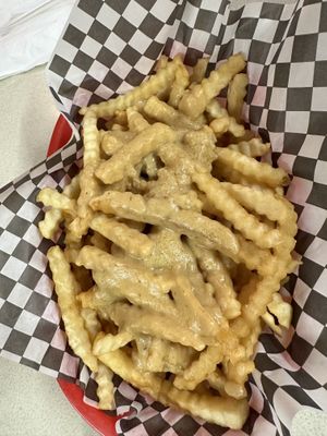Cheese fries #Veganuary at Vegan Junk Food in Portland