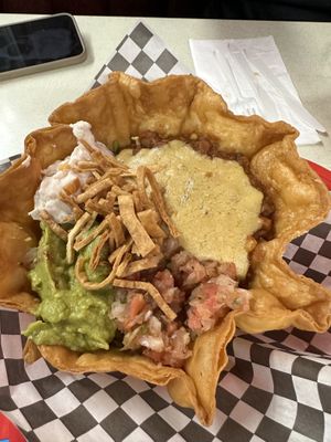 Taco bowl #Veganuary at Vegan Junk Food in Portland