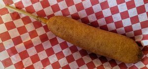 corn dog at Vegan Junk Food in Portland
