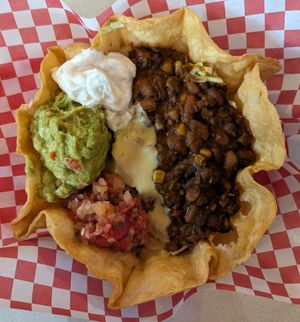 taco salad at Vegan Junk Food in Portland