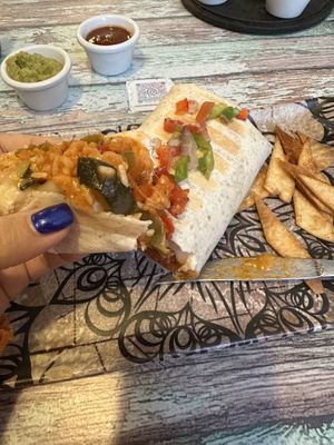 Vegan burrito  at La Casita Mexicana in Fuengirola