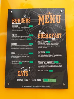 menu at The Wagon in Portland