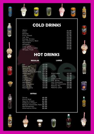 Spring 2024 Drinks Menu at Ice Cafe in Brighton