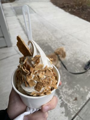 Waffle pieces topping = must have  at Offbeat Creemee in Essex Junction