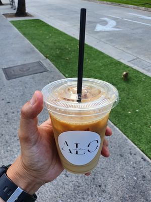 Ice almond latte at ALO in Honolulu