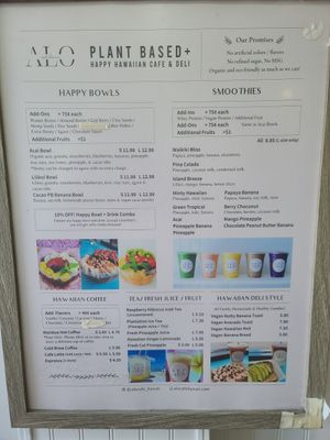 Menu 09.26.2022 at ALO in Honolulu