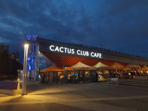 Outside at Cactus Club Cafe in Vancouver