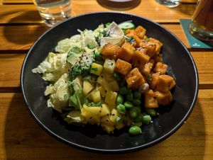 Pretty much only vegan option but it's good at Cactus Club Cafe in Vancouver