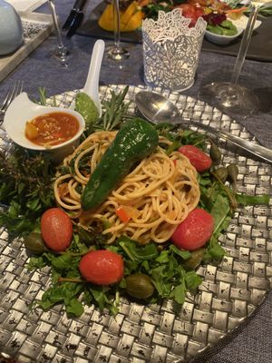Spaghetti bolognese with sunflower seeds at Casito Mediterraneo in Gran Canaria