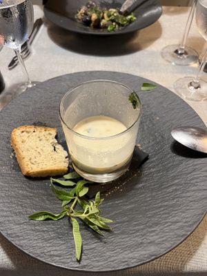 Thai soup (nearly all eaten before I thought to take a photo). Had three slices of bread too I think  My favourite dish.   at Casito Mediterraneo in Gran Canaria