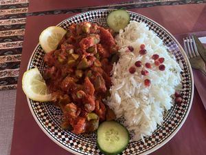 Nr 22 with okra and spicy tomato sauce. Quite nice, but could’ve used some legumes or another protein source. at Sha'aam in Valkenburg