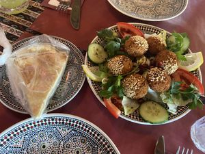 Falafel with Syrian flatbread (best falafel I’ve ever had!)  at Sha'aam in Valkenburg
