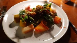 Wexford potato rosti with veg at FIRE in Dublin