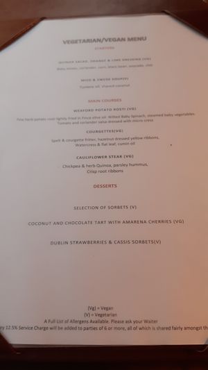 Main courses at FIRE in Dublin