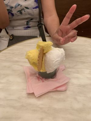 A three flavors cup: mango, coconut and limoncello 😋 Awesome!  at Anita Gelato - Old San Juan in San Juan