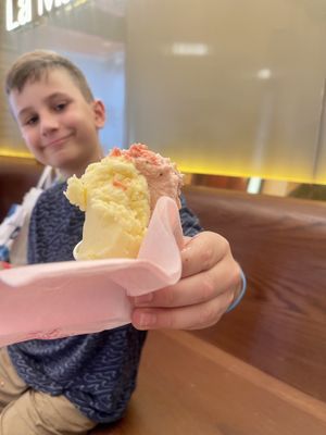 Regular (2 flavors) pineapple and watermelon mint   at Anita Gelato - Old San Juan in San Juan