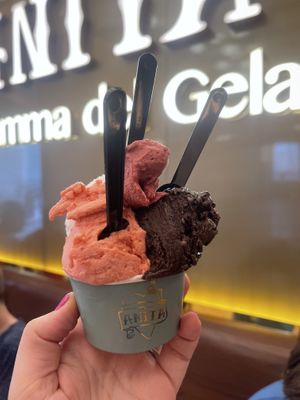 Medium (3 flavors) coconut, chocolate cookie and strawberry   at Anita Gelato - Old San Juan in San Juan